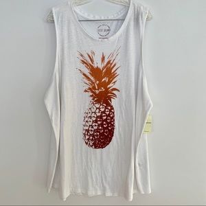 Lucky Brand Pineapple Tank Top 3X NWT